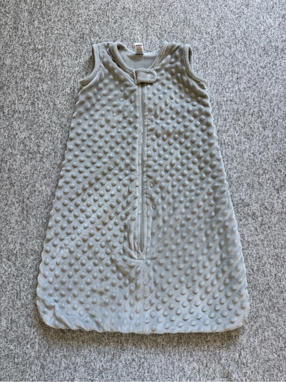 Plush Gray Textured Baby Sleep Sack 0-6M